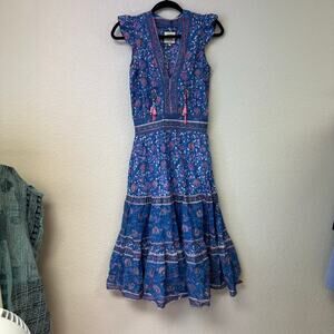 Bell by Alicia Bell Annabelle Maxi Dress Blue Floral Size XS